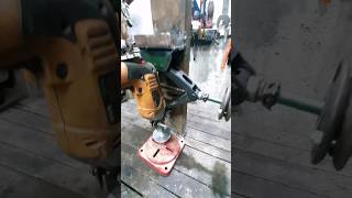 Bench Electric drill press Stand -Homemade- using old Car Jack