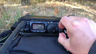 SP1B test QRP QSO on 50 Mhz in forest YAESU FT-817ND