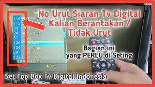 Cara mengurutkan Chanel tv set top box yang masih berantakan atau siaran tv set top box tidak urut