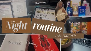 FALL NIGHT ROUTINE as a college student| Cooking, Homework, Face Masks, ETC