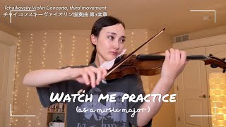 Watch me practice (as a music major) Tchaikovsky Violin Concerto【リアルヴァイオリン練習風景🎻】