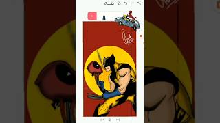 DEADPOOL 🔴 & WOLVERINE 💛🔥 Digital Art 💜#deadpool #marvel #ytshorts #shorts #anime #wolverine