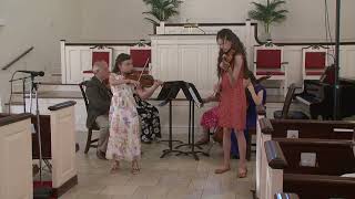 Claire and Phoebe Montgomery perform Concerto in D Minor, "Double" I. Allegro by JS Bach