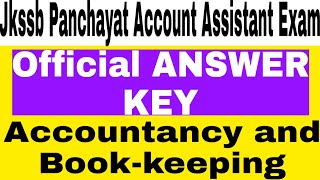 ANSWER KEY Accountancy and Book-keeping|Jkssb panchayat Account Assistant Exam|Mission Jkssb 🔥🔥