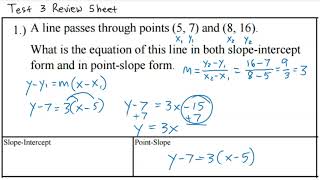 College Algebra - Test 3 Review - #1 - #3