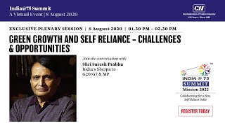 Speaking at the Exclusive Plenary Session organised by CII on "Green Growth and Self Reliance"