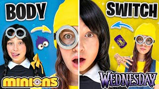 IF MINION and WEDNESDAY ADDAMS Switch BODIES! FUNNY Body Swap Pranks!