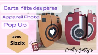 Carte pop up vintage pour la fête des pères (tuto carte craft, DIY scrap, sizzix, facile, simple)