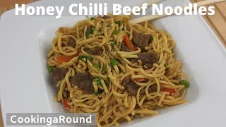 Honey Chilli Beef Noodles -  Slow Cooker Recipe