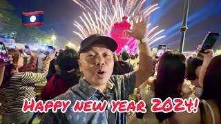 Laos Vientiane Countdown 2024 | Happy New Year From Patuxay Victory Monument! 🇱🇦🎊🥳