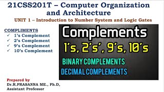 Complements - How to Determine 1's, 2's, 9's, 10's Complements.