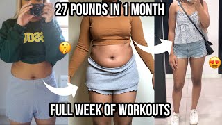 My Workout routine for a 12kg  weight loss in 1 month - a full week of workouts