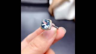 🔥 100% Natural Blue Topaz Ring, Platinum, Sterling Silver Zircon 🔥