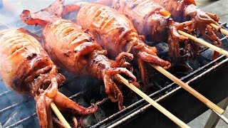 Filipino Street Food | GIANT Grilled Squid | SEAFOOD