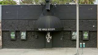 Aerial Drone View of the Iconic Viper Room on Sunset Strip, West Hollywood