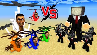 Monster School : SKIBIDI HELICOPTER VS CAMERA MAN AND TV MAN BROTHERS  - Minecraft