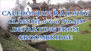 RD26601vid.  Caledonian Railway 828 departing from Groombridge.