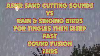 ASMR SAND CUTTING SOUNDS VS RAIN & SINGING BIRDS