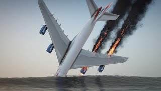 Pilot Falls Out of Burning Airbus A380 after Engine Explodes in the Sky Over Los Santos - GTA V