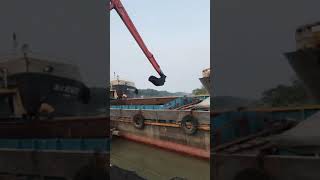 Wonderful works || Hitachi Long-boom || Amazing equipments ||unloading coal