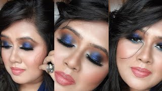 Royal Blue Smokey Eyelook Tutorial by @zareensvlog