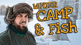 Winter Camping On A Boat Ramp In -15°c + Fishing for Crappie