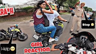 Crazy Girl Reaction🖕 Race karna hai kiya bro🥵🥵 Stopped By Chandigarh Police👮‍♂️👮‍♂️