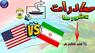 مقایسه صادرات براساس تولید ایران و امریکا #shorts