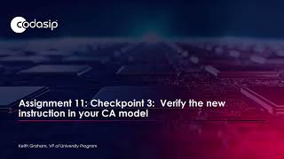 Assignment 11: Checkpoint 3: Verify the new instruction in your CA model