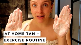 TAN / SKINCARE / MAKEUP / AT HOME EXERCISE ROUTINES  | Estée Lalonde