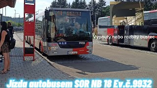 Jízda autobusem SOR NB 18 Ev.č.9932 z Týnce nad Sázavou na Budějovickou