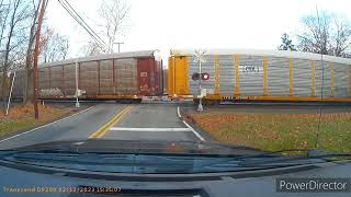 CSX M433 with EMD leader, M404 and M218. #csxtrains #dashcam #csx