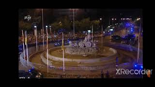 FIESTA EN MADRID. FIESTA EN PLAZA DE LOS CIBELES. AFICIONADOS CELEBRAN LA #14 DEL REAL MADRID.