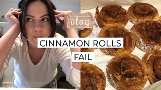 Making CINNAMON ROLLS on a SNOW DAY - FAIL! | VLOG