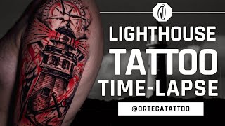 TRASH POLKA TATTOO TIME-LAPSE #034 | LIGHTHOUSE COLOR