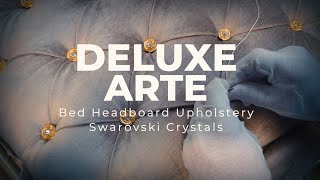 Limited Edition Rose Swarovski Crystals Bed Headboard Upholstery by Deluxe Arte   @Swarovski