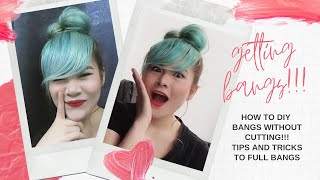 HOW TO DIY BANGS WITHOUT CUTTING | HAIR HACKS FAKE BANG WITHOUT ADDING HAIR | EASY DIY FAKE BANGS