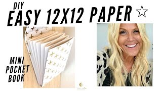 DIY Easiest Mini Accordion Pocket Book EVER!!! 12x12 paper