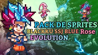 PACK DE SPRITES DE BLACKKU SSJ ROSE,BLUE EVOLUTION (SPRITES HD) CREADO POR MI