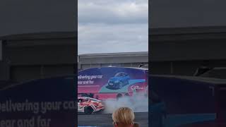 Smoke produced by car wheel at British Motor Show #shorts