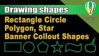 shape drawing in Corel draw - 14 | rectangle, ellipse, polygon, star, banner | Corel draw tutorial