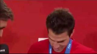 Spain Vs Netherlands (1-0) Cesc Fabregas Interview 11.07.10 Spain España 스페인 Spanien Iran.flv