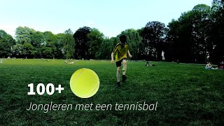 Voetbal training challenge, grappige voetbaltraining en skills