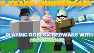 Playing Roblox Bedwars with @AstroCrookyEdits