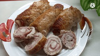 Очень вкусные и ароматные рулеты из индейки.