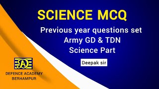 science mcq | SSC GD science mcq | Defence Academy Berhampur | Defence Academy online class