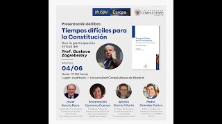 Presentación del libro | "TIEMPOS DIFÍCILES PARA LA CONSTITUCIÓN"