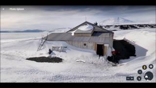 inside an abandoned hut in Antarctica