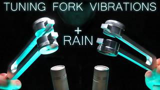 DREAMY ASMR TUNING FORK VIBRATIONS - Deep Hums & Rain Sounds for Sleep- No Talking