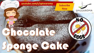 Chocolate Sponge Cake Recipe & Dark Chocolate Ganache #Eggless #ChocolateCake #NovenCake #Spongecake